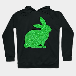 Bright Green Faux Glitter Easter Bunny Hoodie